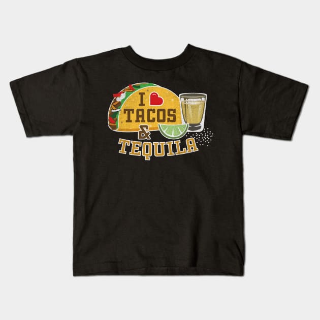 Tacos and Tequila Party: Eating Tacos & Drinking Tequila Kids T-Shirt by spacedust